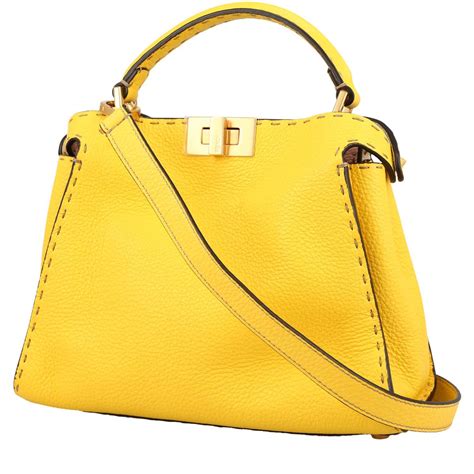 fendi borsa di pelle gialla e rettile7|borse donna fendi it.